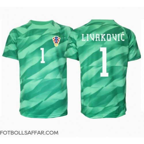 Kroatien Dominik Livakovic #1 Målvakt Bortatröja EM 2024 Kortärmad